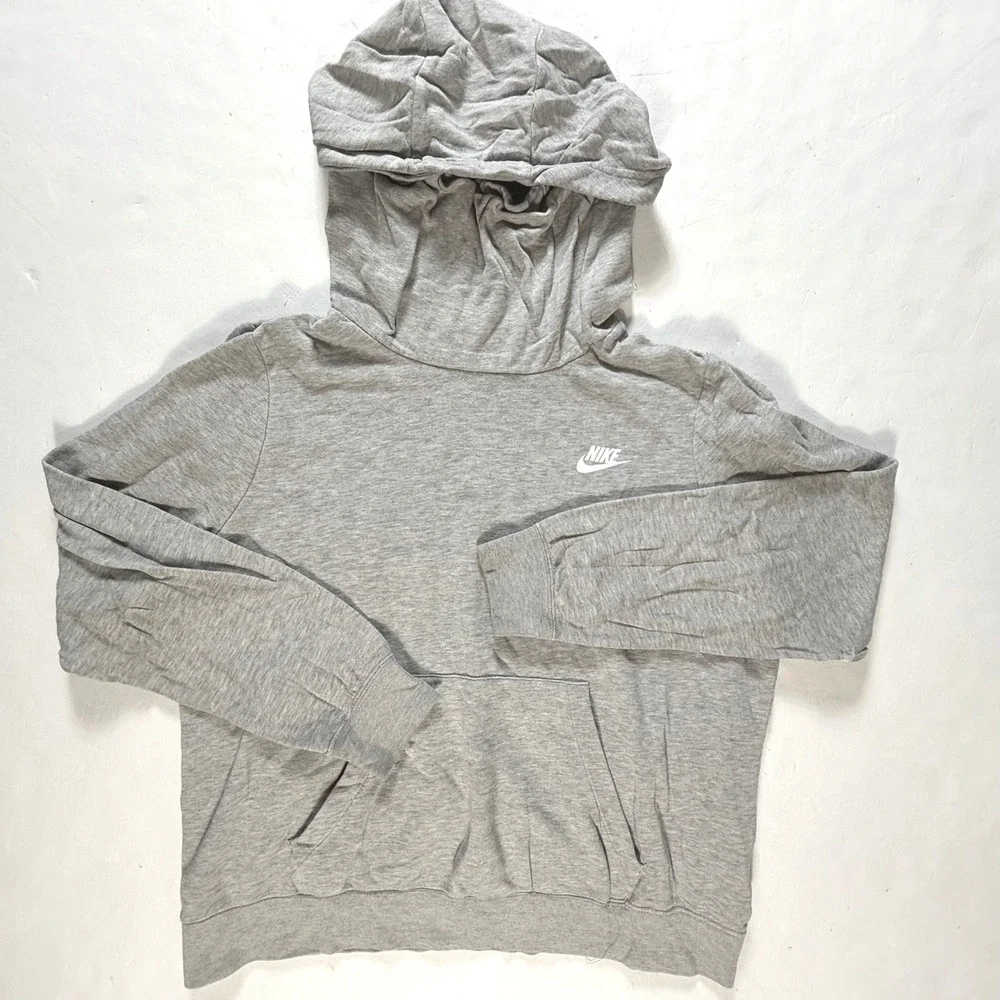 Nike‎ Pullover Hoodie Mens Large Gray Sweatshirt Casual Athletic Distressed
